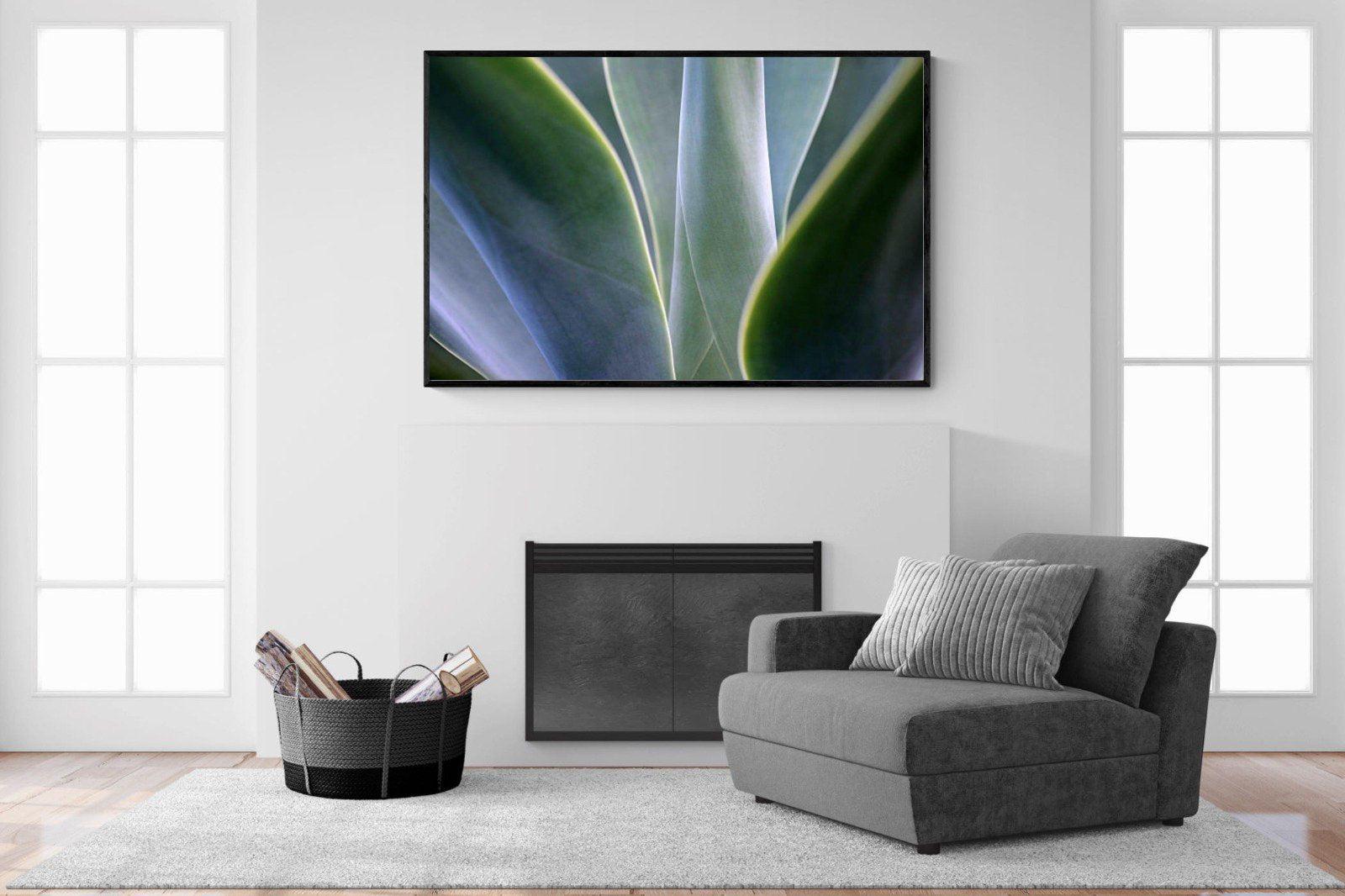 Silky Leaves-Wall_Art-150 x 100cm-Mounted Canvas-Black-Pixalot