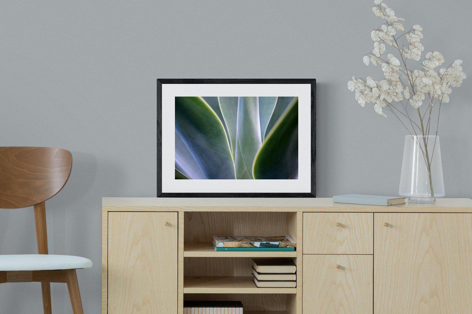 Silky Leaves-Wall_Art-60 x 45cm-Framed Print-Black-Pixalot