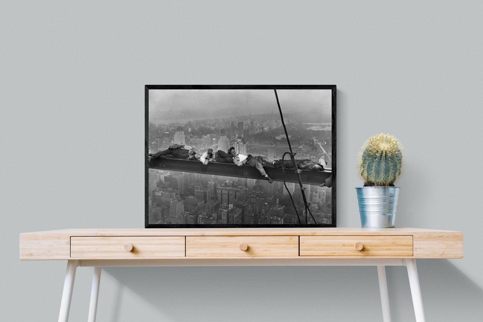 Sleeping Above Manhattan-Wall_Art-80 x 60cm-Mounted Canvas-Black-Pixalot