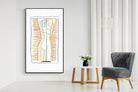 Standing Female Nude II-Wall_Art-130 x 220cm-Mounted Canvas-Black-Pixalot