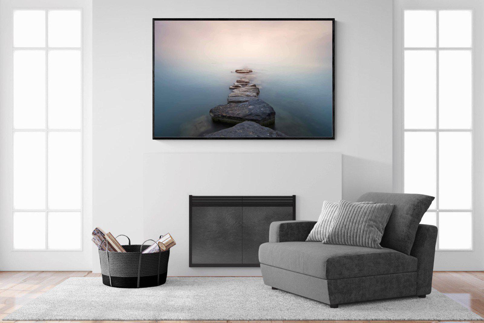 Stepping Stones-Wall_Art-150 x 100cm-Mounted Canvas-Black-Pixalot