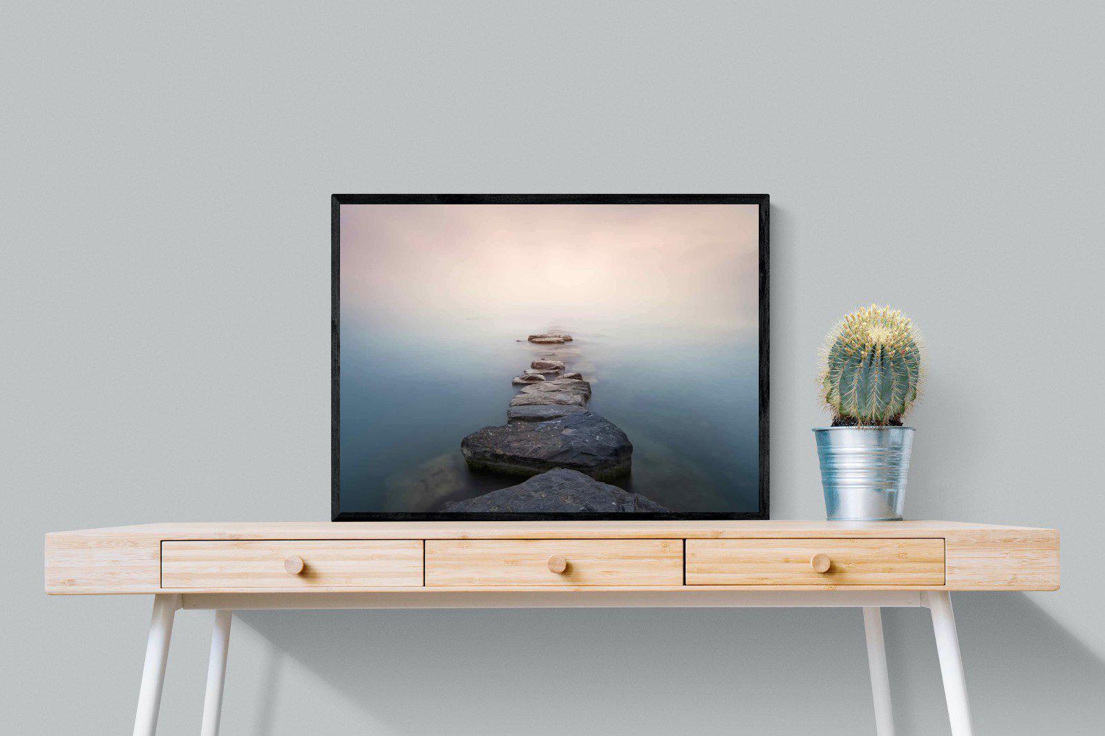 Stepping Stones-Wall_Art-80 x 60cm-Mounted Canvas-Black-Pixalot