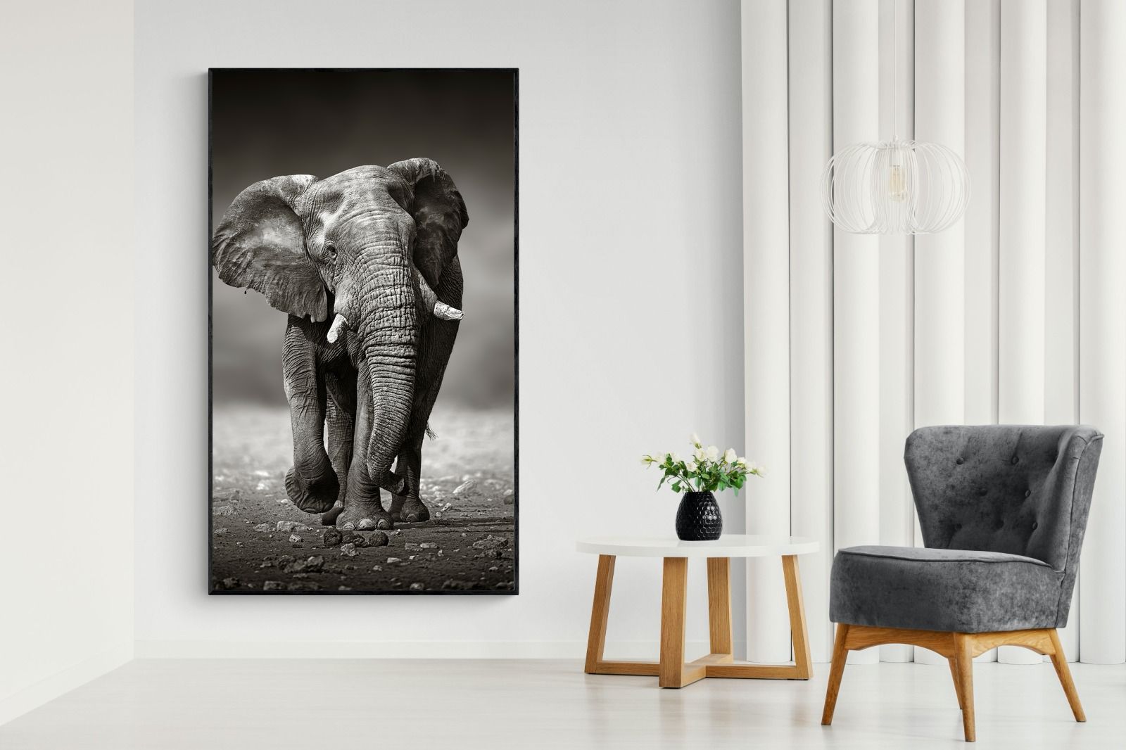 Stride-Wall_Art-130 x 220cm-Mounted Canvas-Black-Pixalot