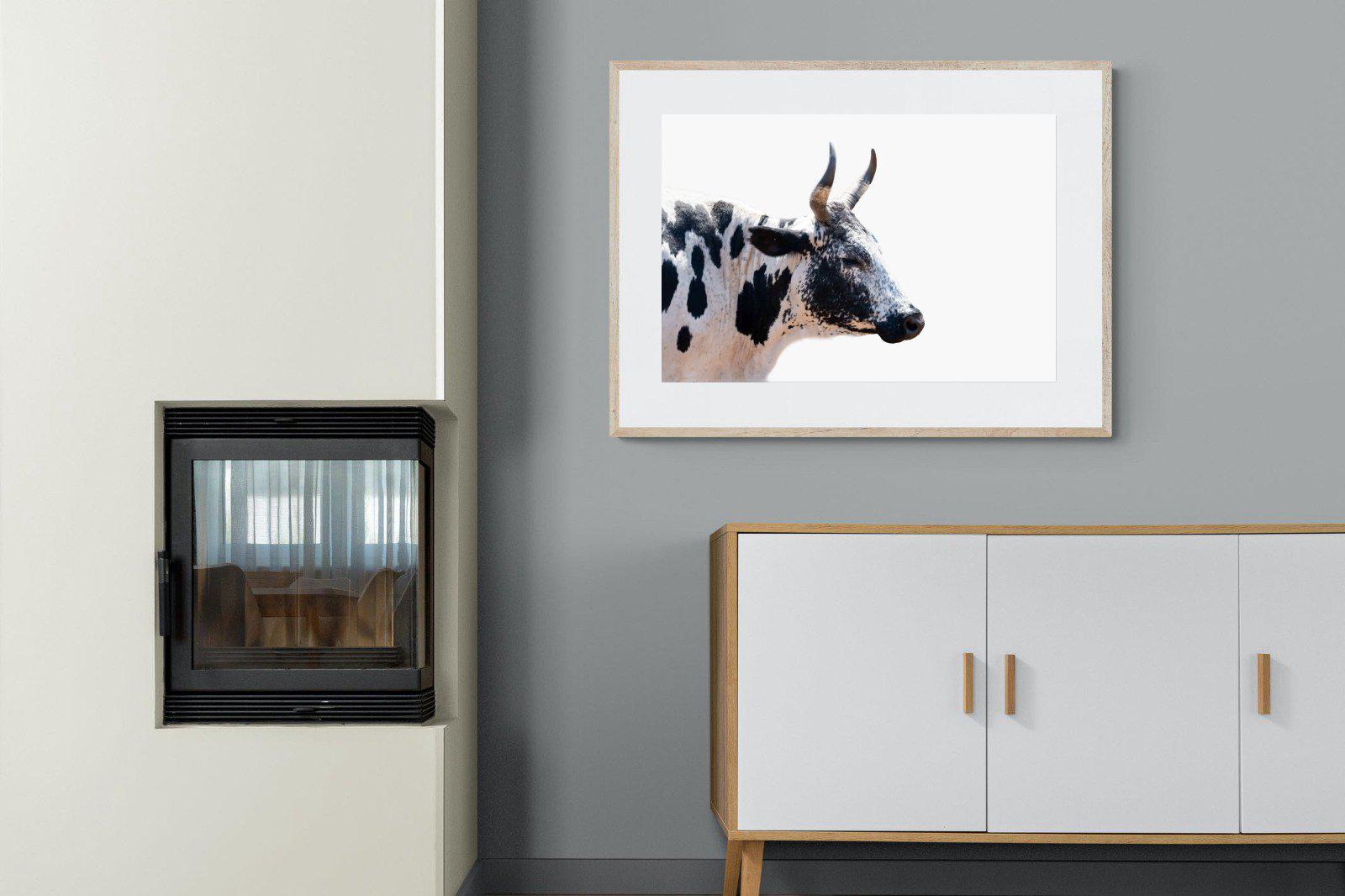 Strong Nguni-Wall_Art-100 x 75cm-Framed Print-Wood-Pixalot