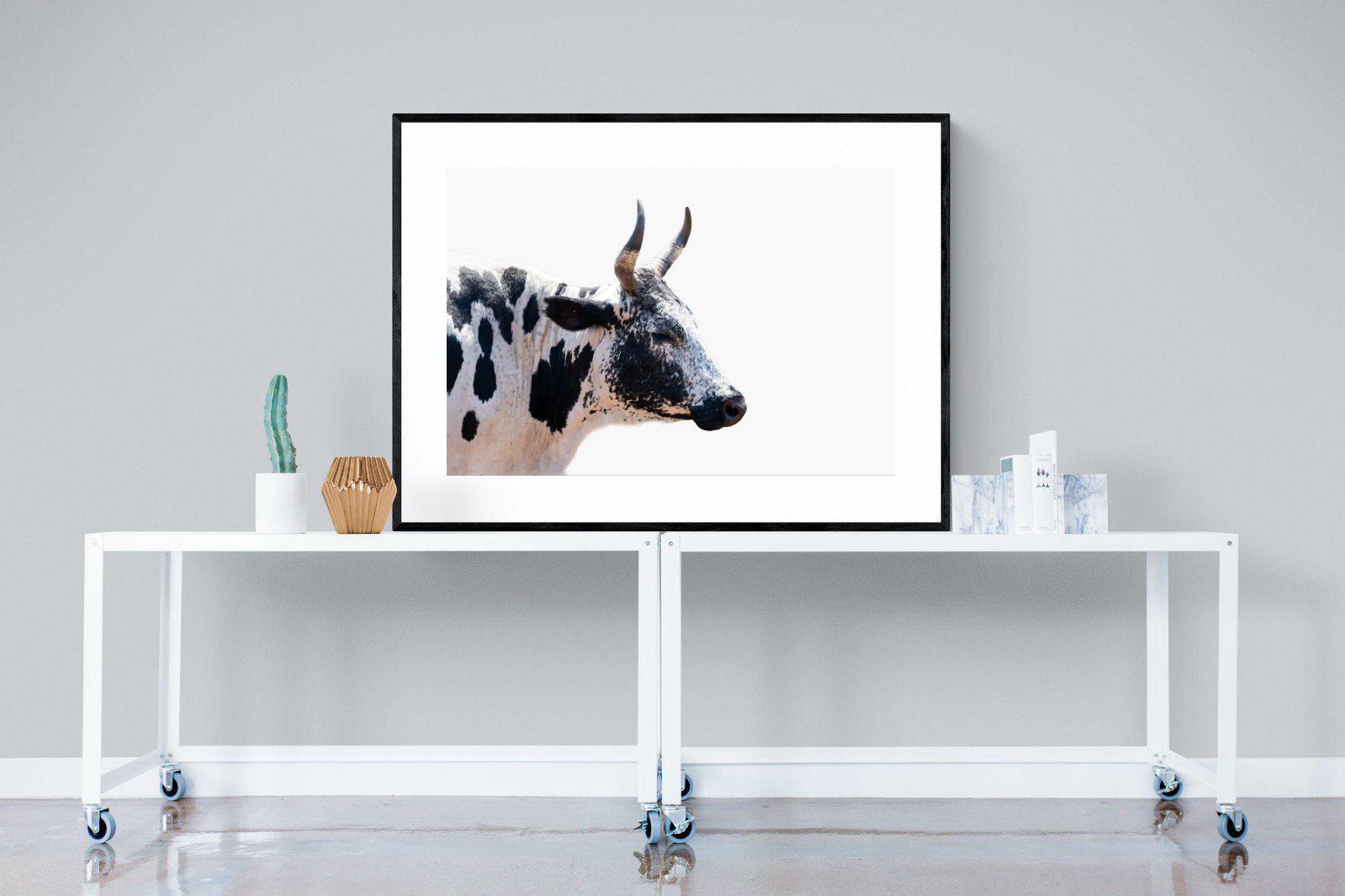 Strong Nguni-Wall_Art-120 x 90cm-Framed Print-Black-Pixalot