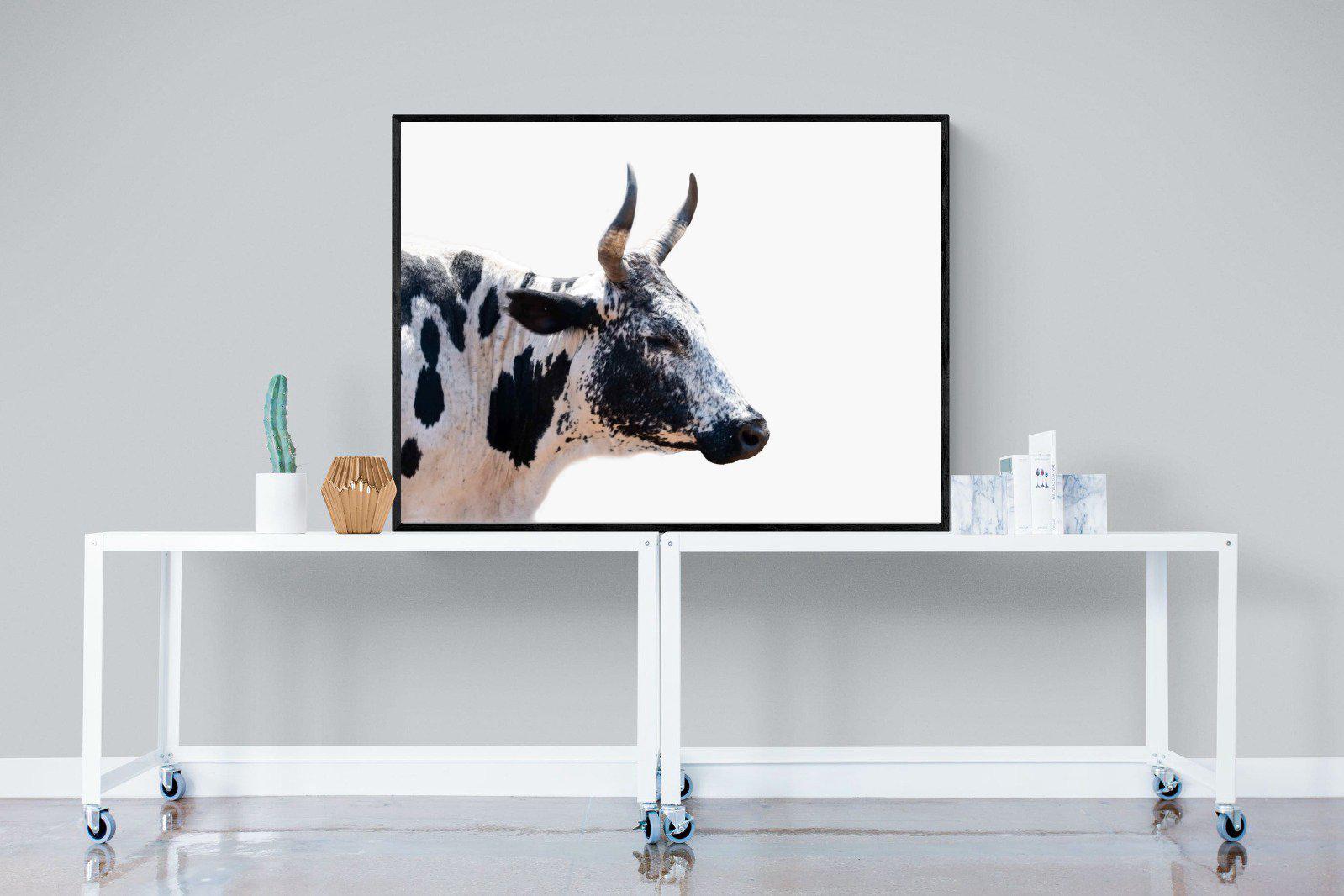 Strong Nguni-Wall_Art-120 x 90cm-Mounted Canvas-Black-Pixalot