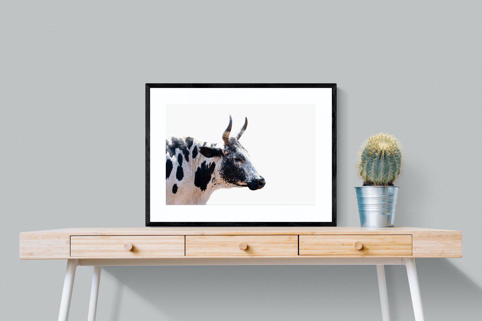 Strong Nguni-Wall_Art-80 x 60cm-Framed Print-Black-Pixalot