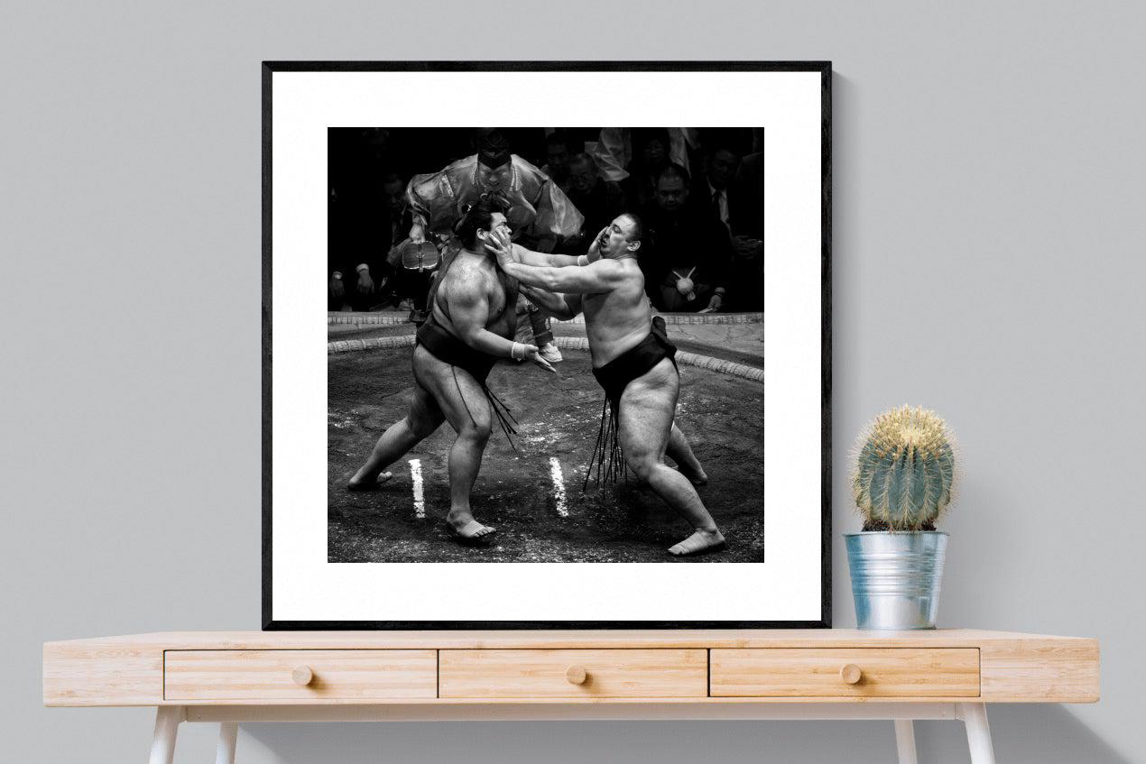 Sumo-Wall_Art-100 x 100cm-Framed Print-Black-Pixalot