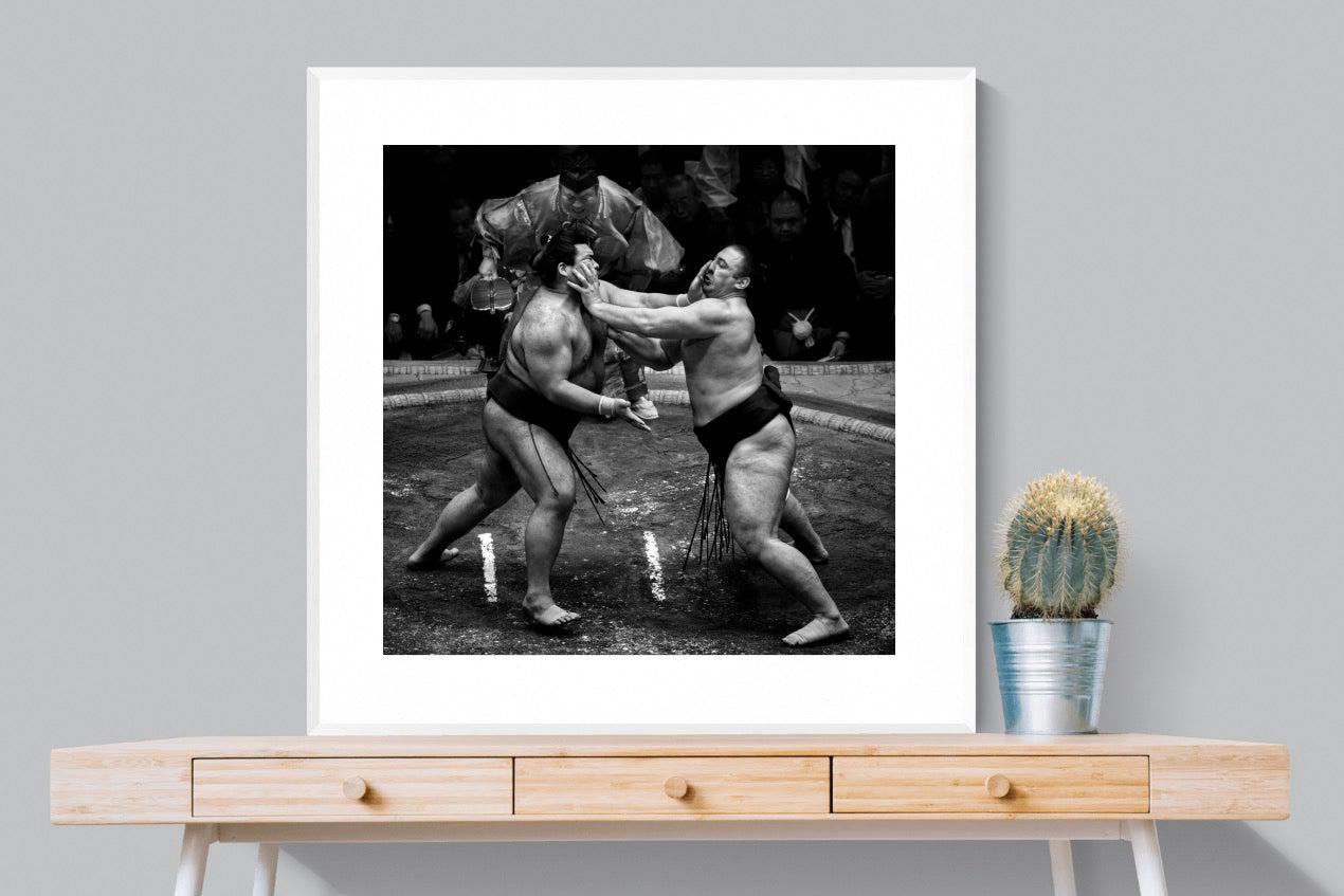 Sumo-Wall_Art-100 x 100cm-Framed Print-White-Pixalot