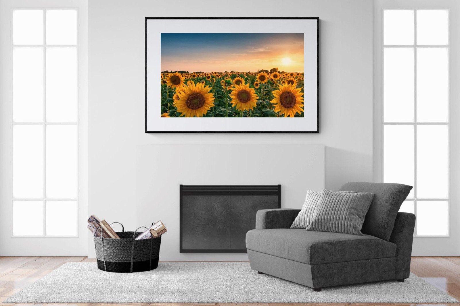 Sunflowers-Wall_Art-150 x 100cm-Framed Print-Black-Pixalot