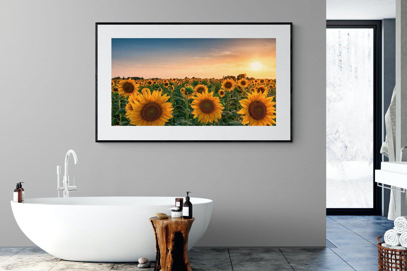 Sunflowers-Wall_Art-180 x 110cm-Framed Print-Black-Pixalot