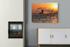 Sunset Kitesurf-Wall_Art-100 x 75cm-Mounted Canvas-No Frame-Pixalot