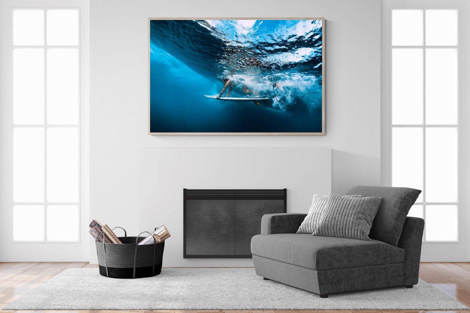 Surf Plunge-Wall_Art-150 x 100cm-Mounted Canvas-Wood-Pixalot