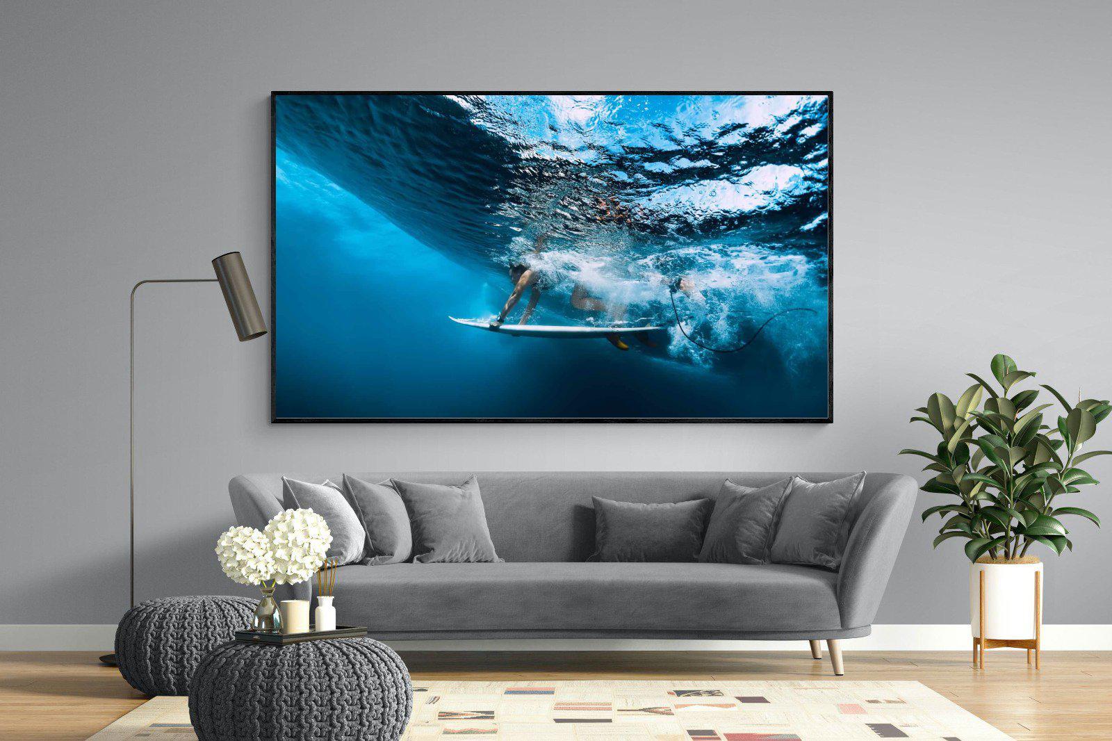 Surf Plunge-Wall_Art-220 x 130cm-Mounted Canvas-Black-Pixalot