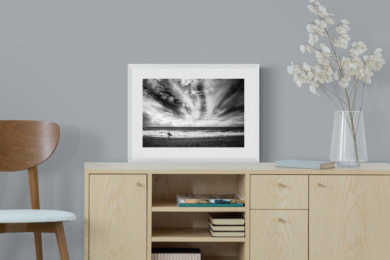 Surfer-Wall_Art-60 x 45cm-Framed Print-White-Pixalot