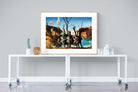 Swans Reflecting Elephants-Wall_Art-120 x 90cm-Framed Print-Wood-Pixalot