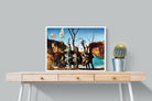 Swans Reflecting Elephants-Wall_Art-80 x 60cm-Mounted Canvas-White-Pixalot