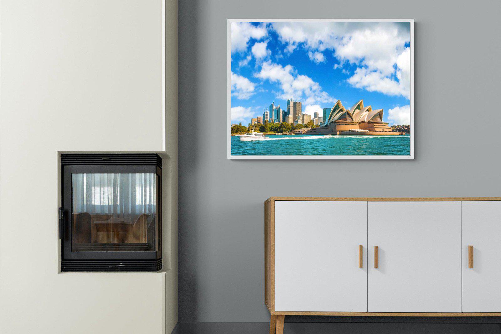 Sydney Opera House-Wall_Art-100 x 75cm-Mounted Canvas-White-Pixalot