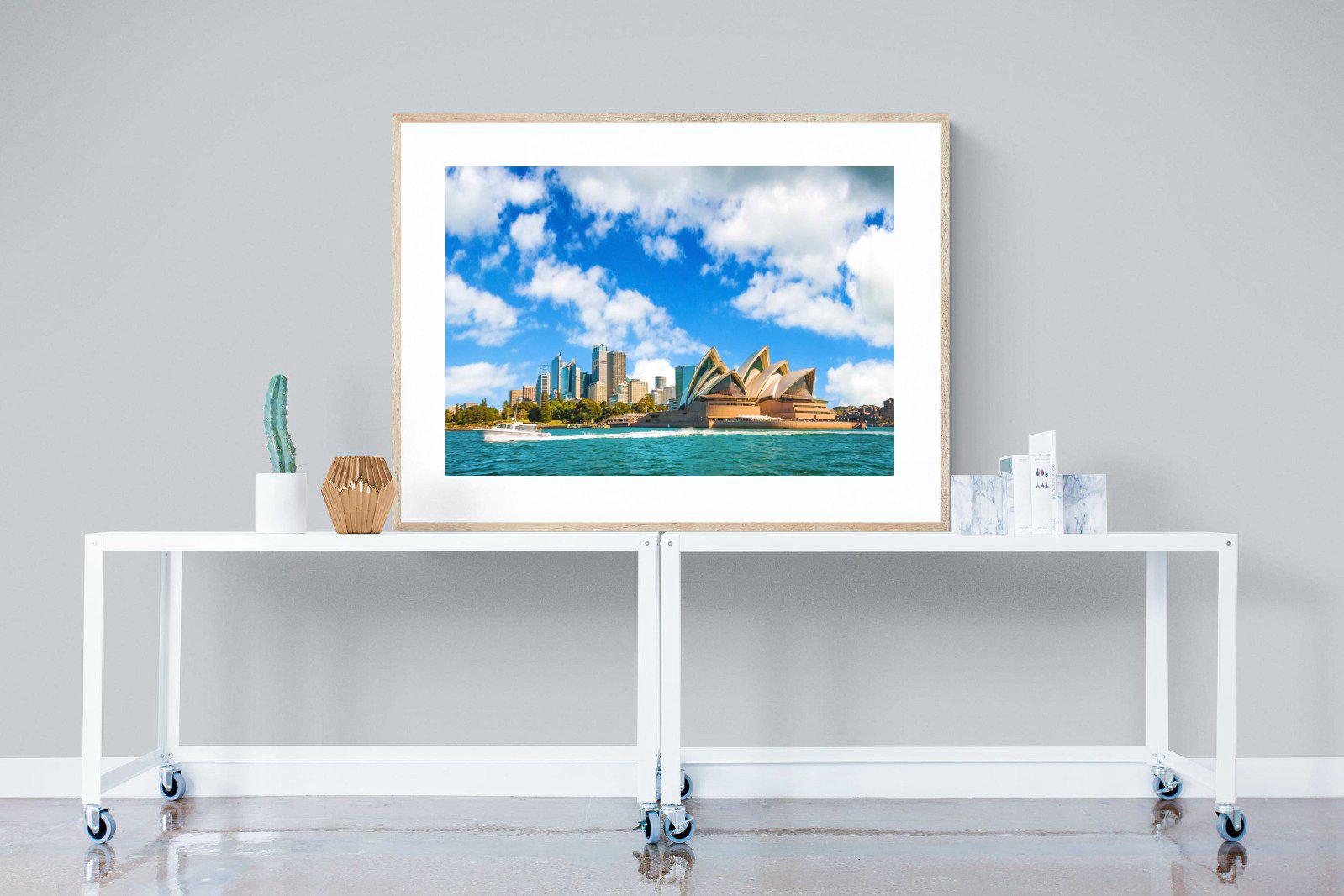 Sydney Opera House-Wall_Art-120 x 90cm-Framed Print-Wood-Pixalot