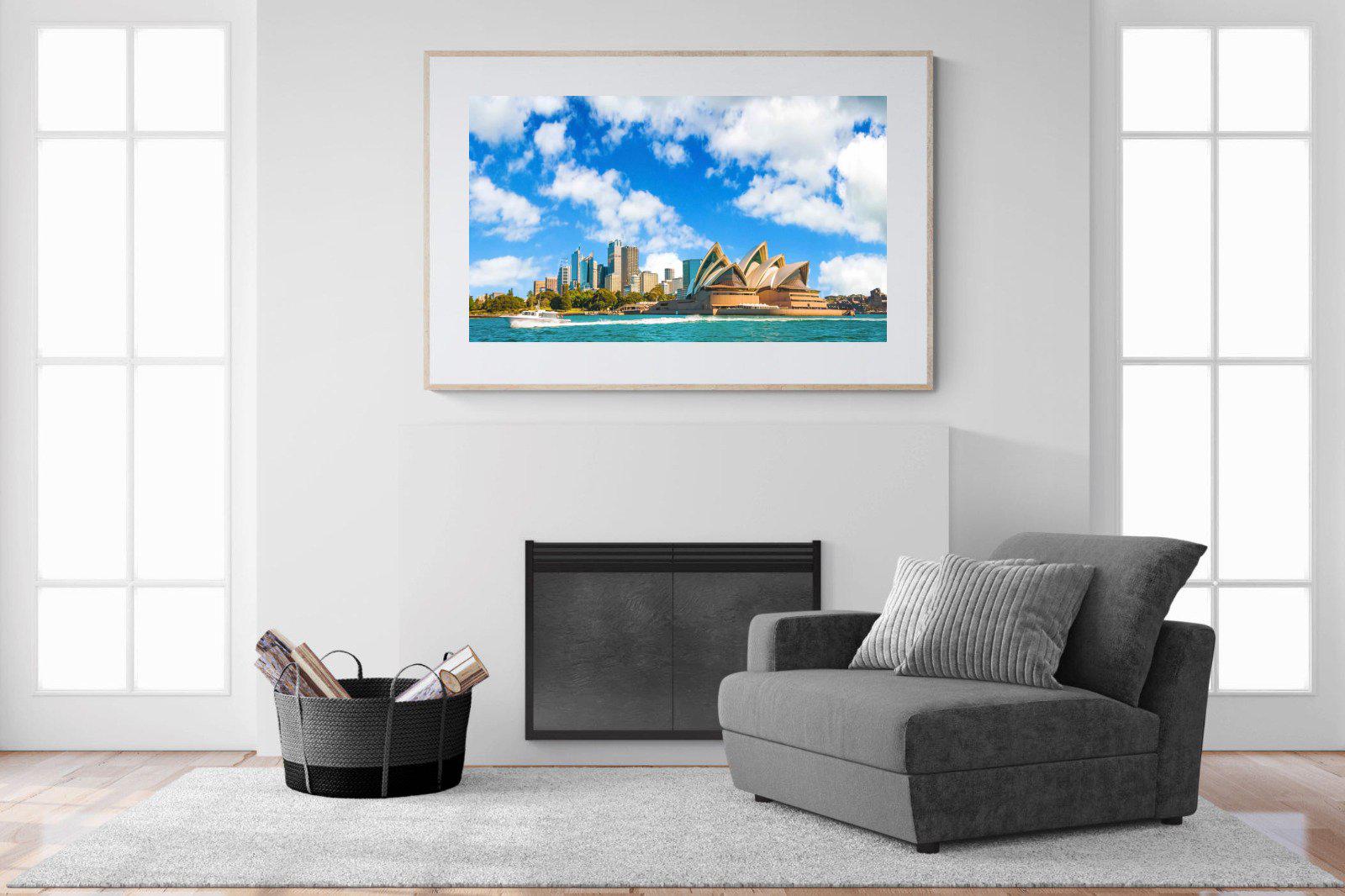 Sydney Opera House-Wall_Art-150 x 100cm-Framed Print-Wood-Pixalot