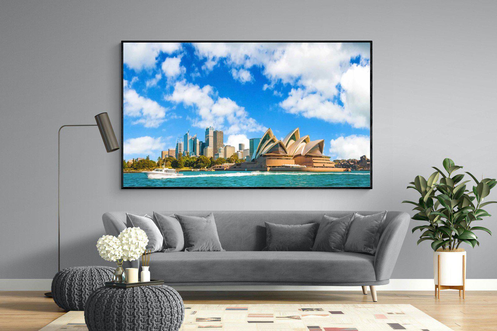 Sydney Opera House-Wall_Art-220 x 130cm-Mounted Canvas-Black-Pixalot