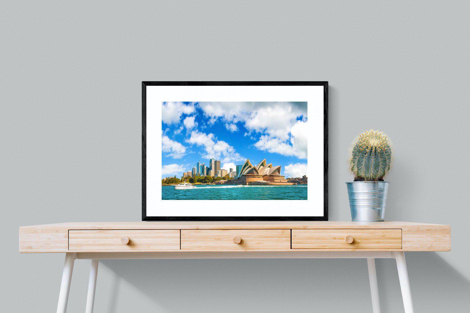 Sydney Opera House-Wall_Art-80 x 60cm-Framed Print-Black-Pixalot