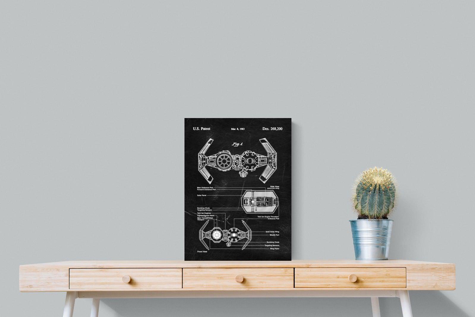 TIE Bomber Blueprint-Wall_Art-45 x 60cm-Mounted Canvas-No Frame-Pixalot