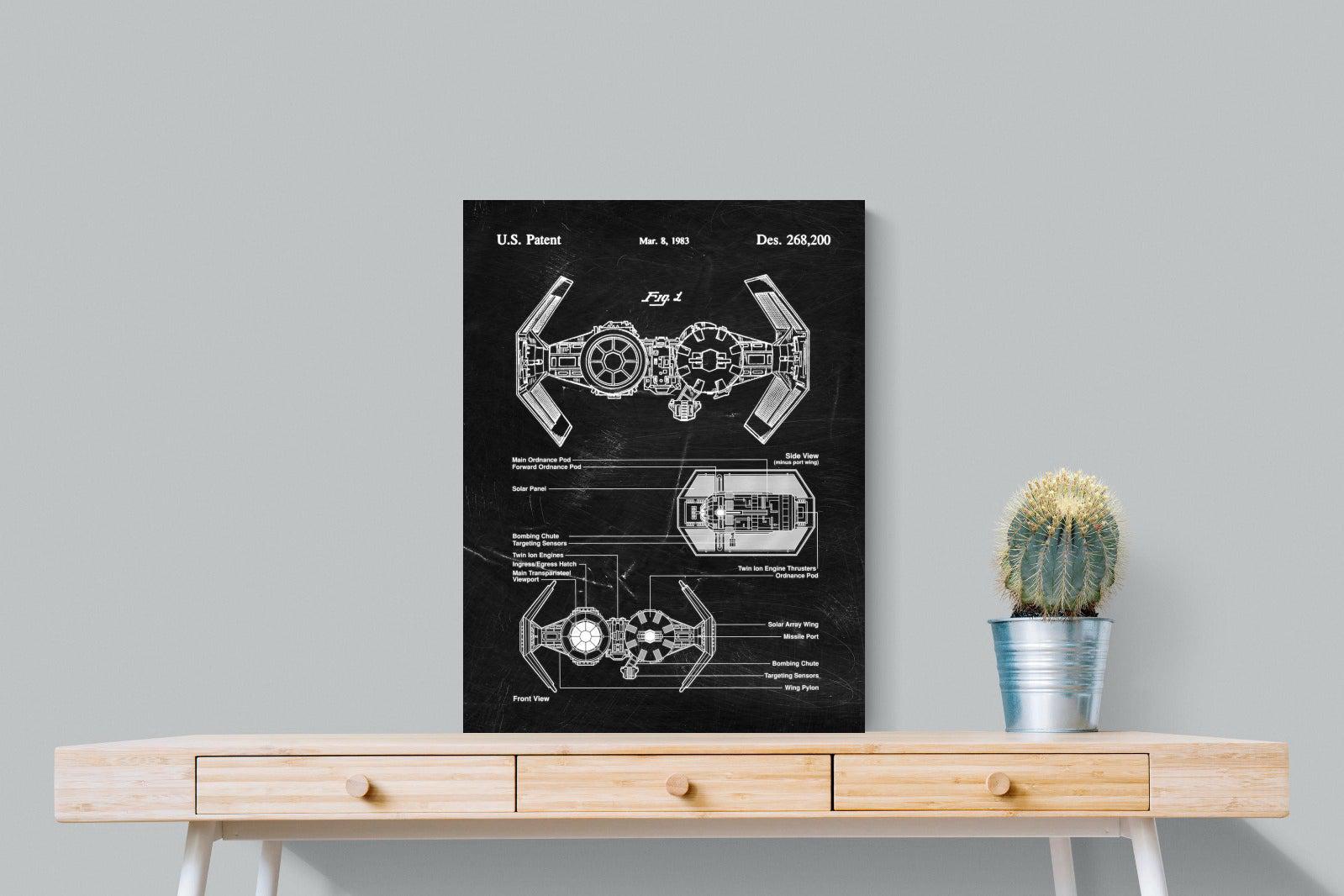 TIE Bomber Blueprint-Wall_Art-60 x 80cm-Mounted Canvas-No Frame-Pixalot