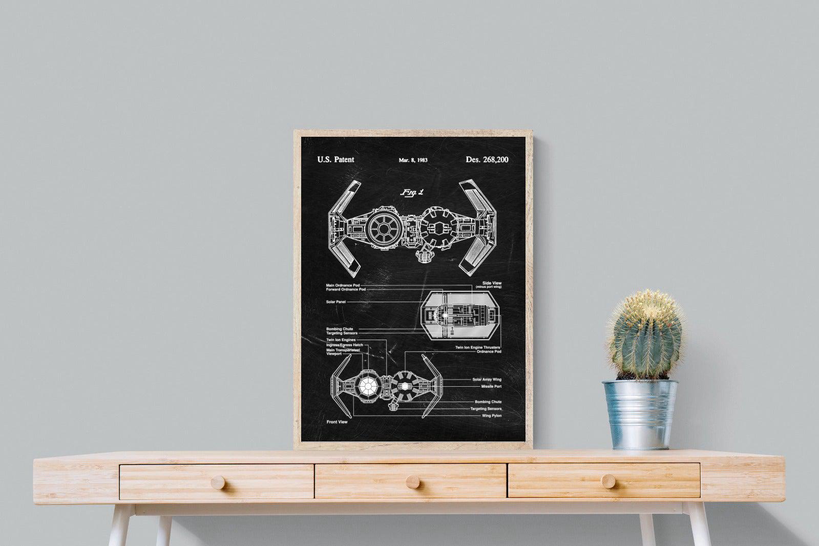 TIE Bomber Blueprint-Wall_Art-60 x 80cm-Mounted Canvas-Wood-Pixalot