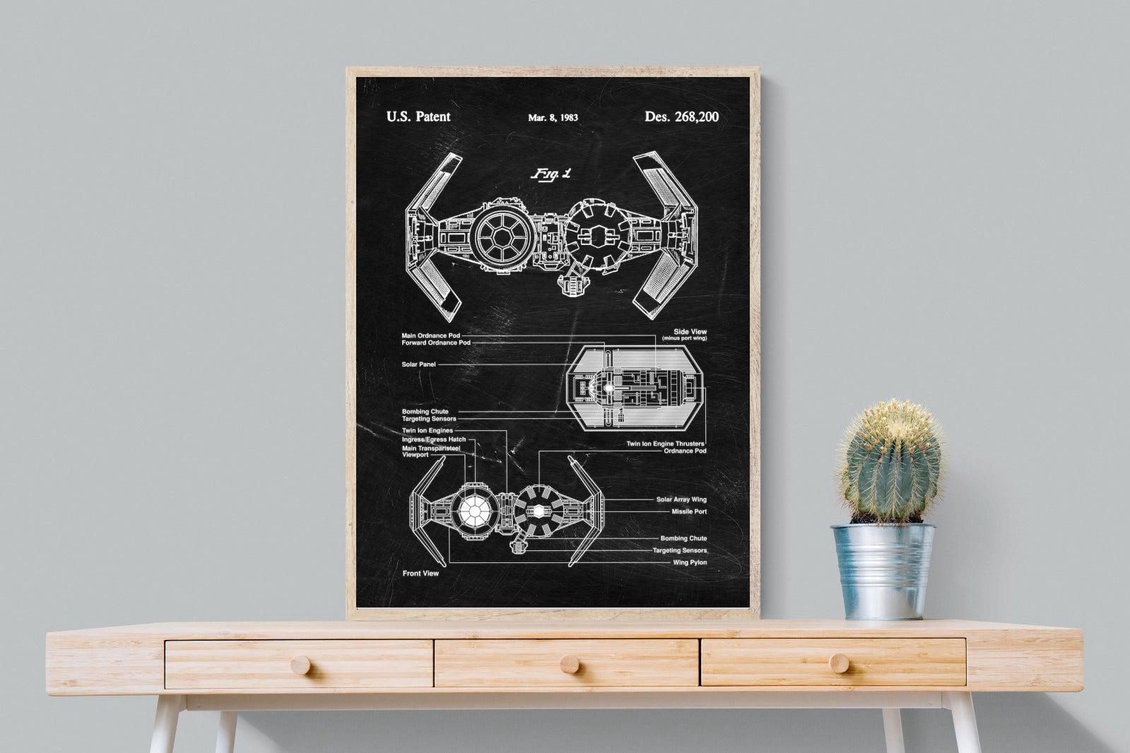 TIE Bomber Blueprint-Wall_Art-75 x 100cm-Mounted Canvas-Wood-Pixalot