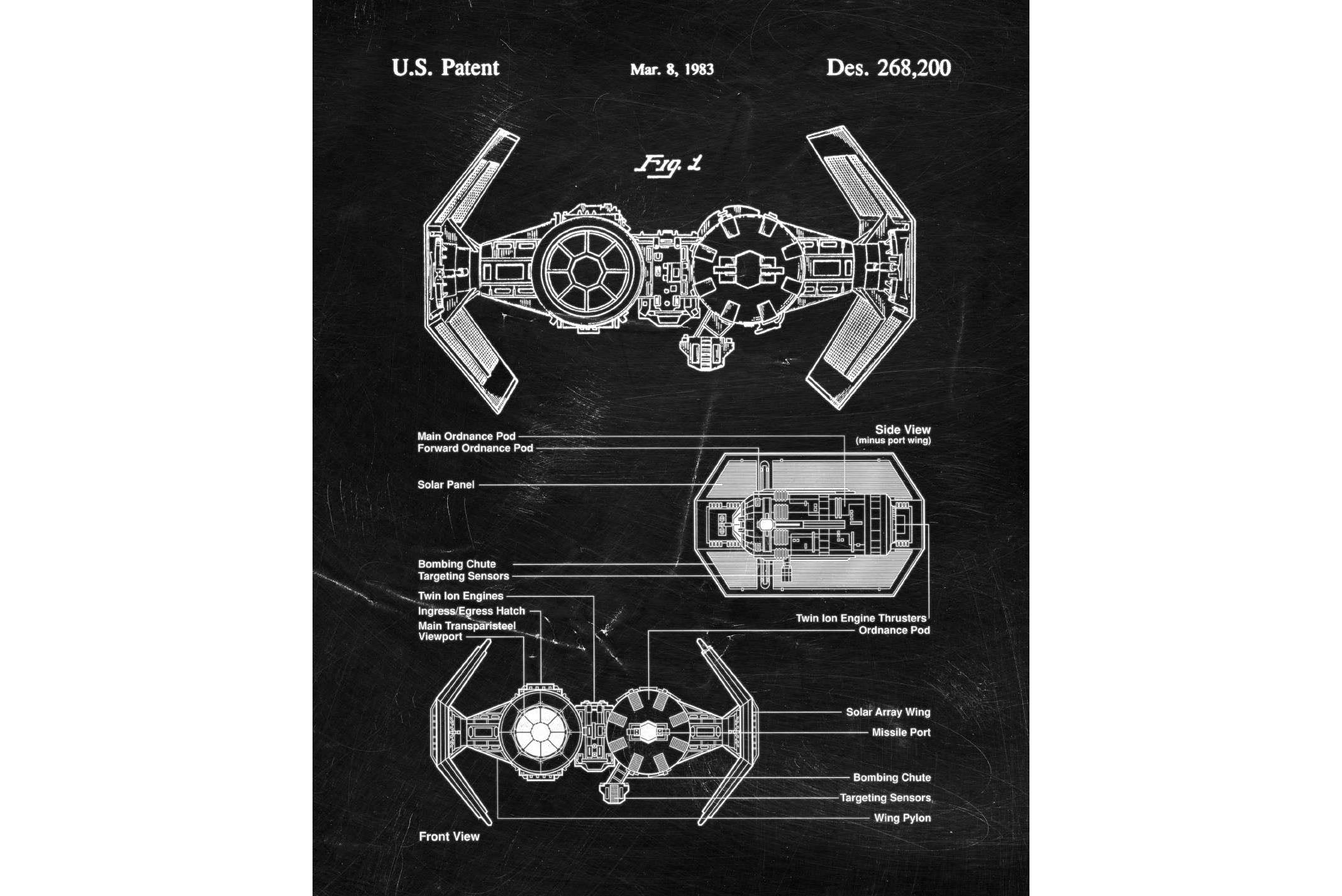 TIE Bomber Blueprint-Wall_Art-Pixalot