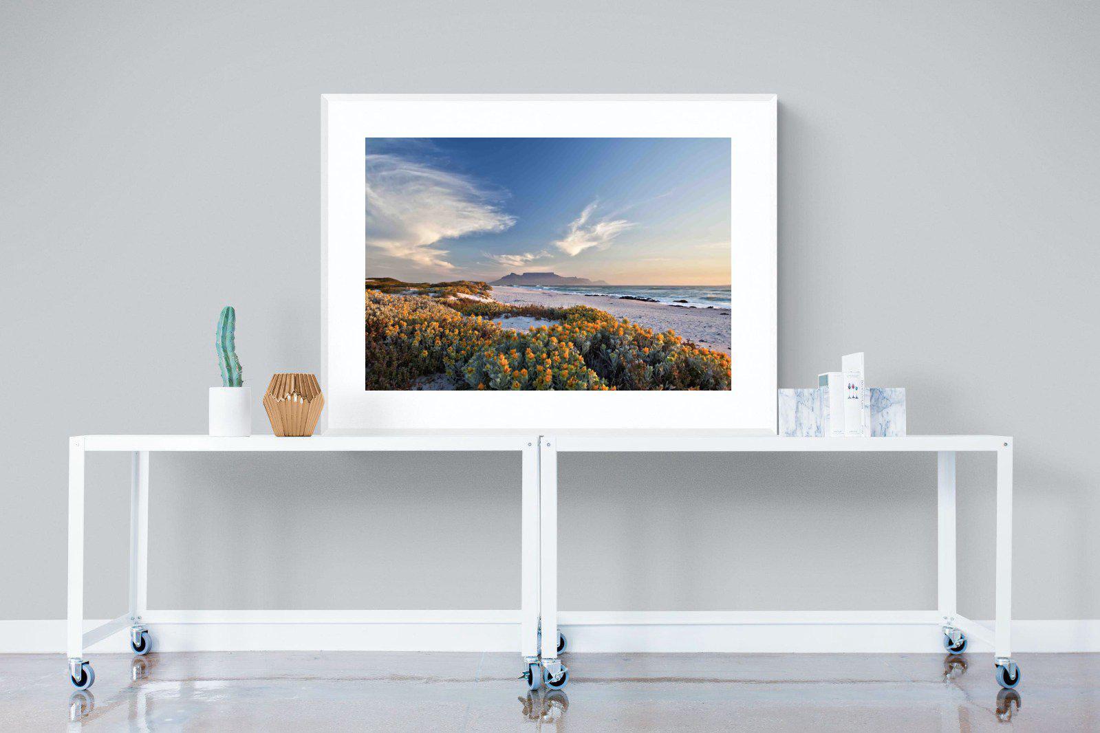 Table Mountain-Wall_Art-120 x 90cm-Framed Print-White-Pixalot