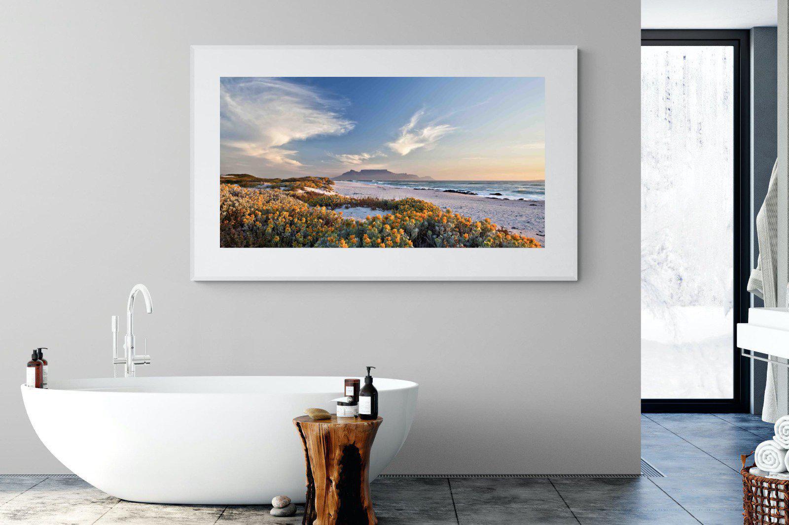 Table Mountain-Wall_Art-180 x 110cm-Framed Print-White-Pixalot