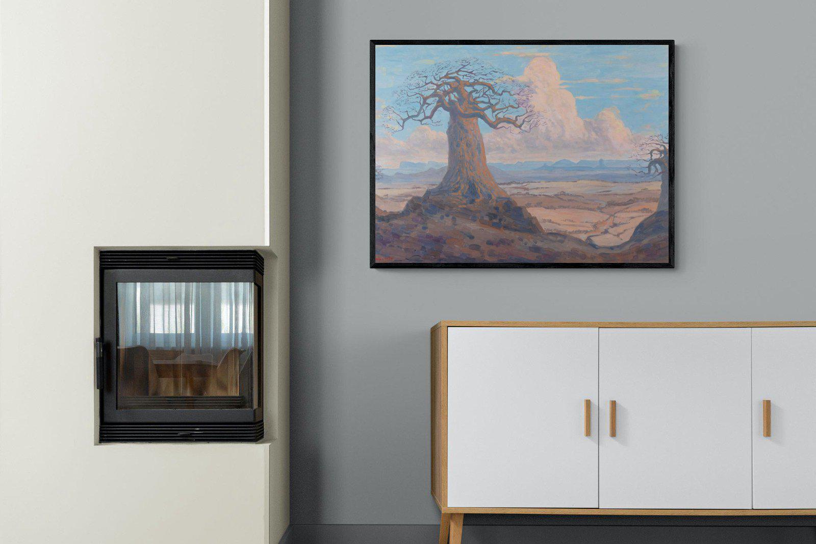 The Baobab Tree-Wall_Art-100 x 75cm-Mounted Canvas-Black-Pixalot