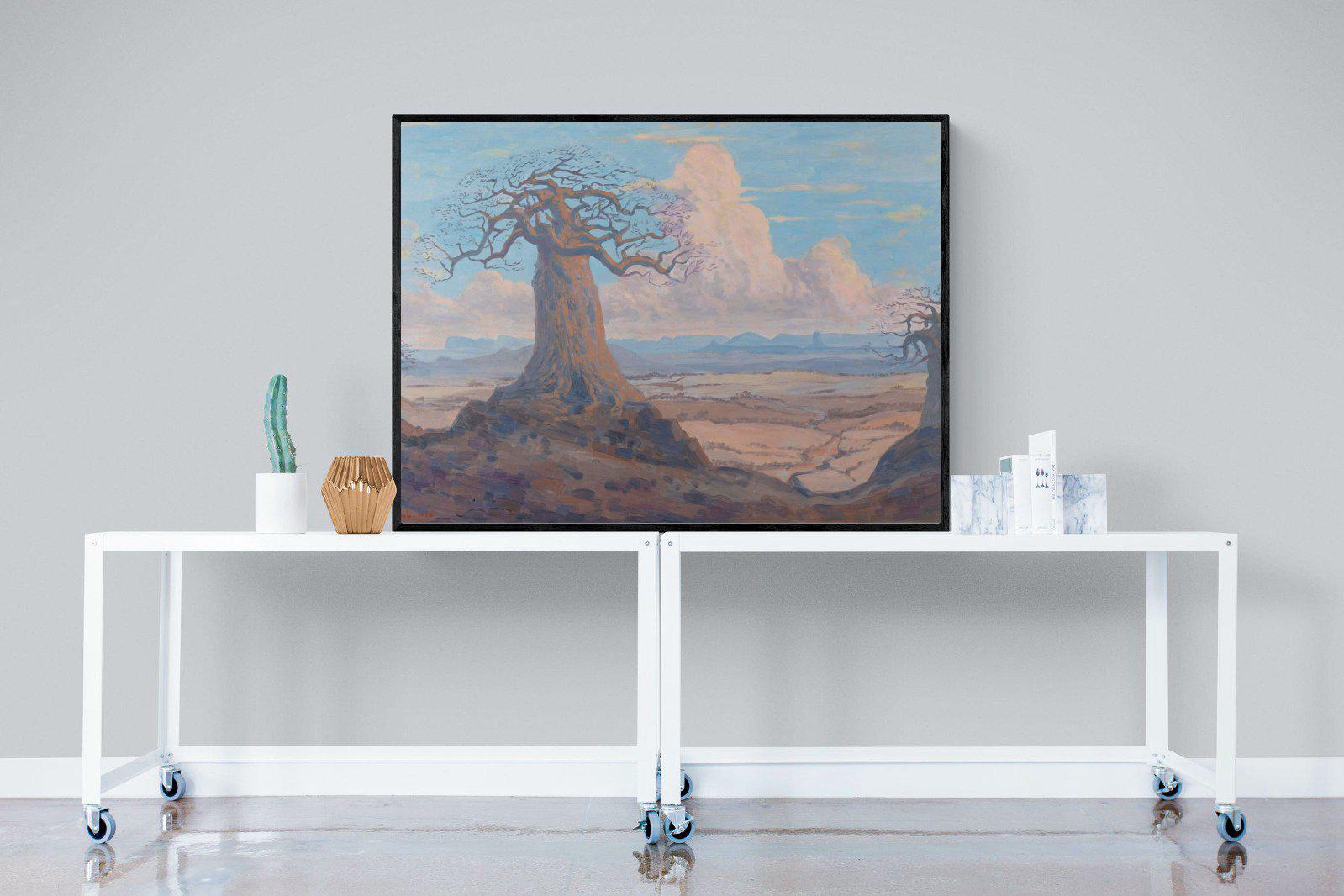 The Baobab Tree-Wall_Art-120 x 90cm-Mounted Canvas-Black-Pixalot