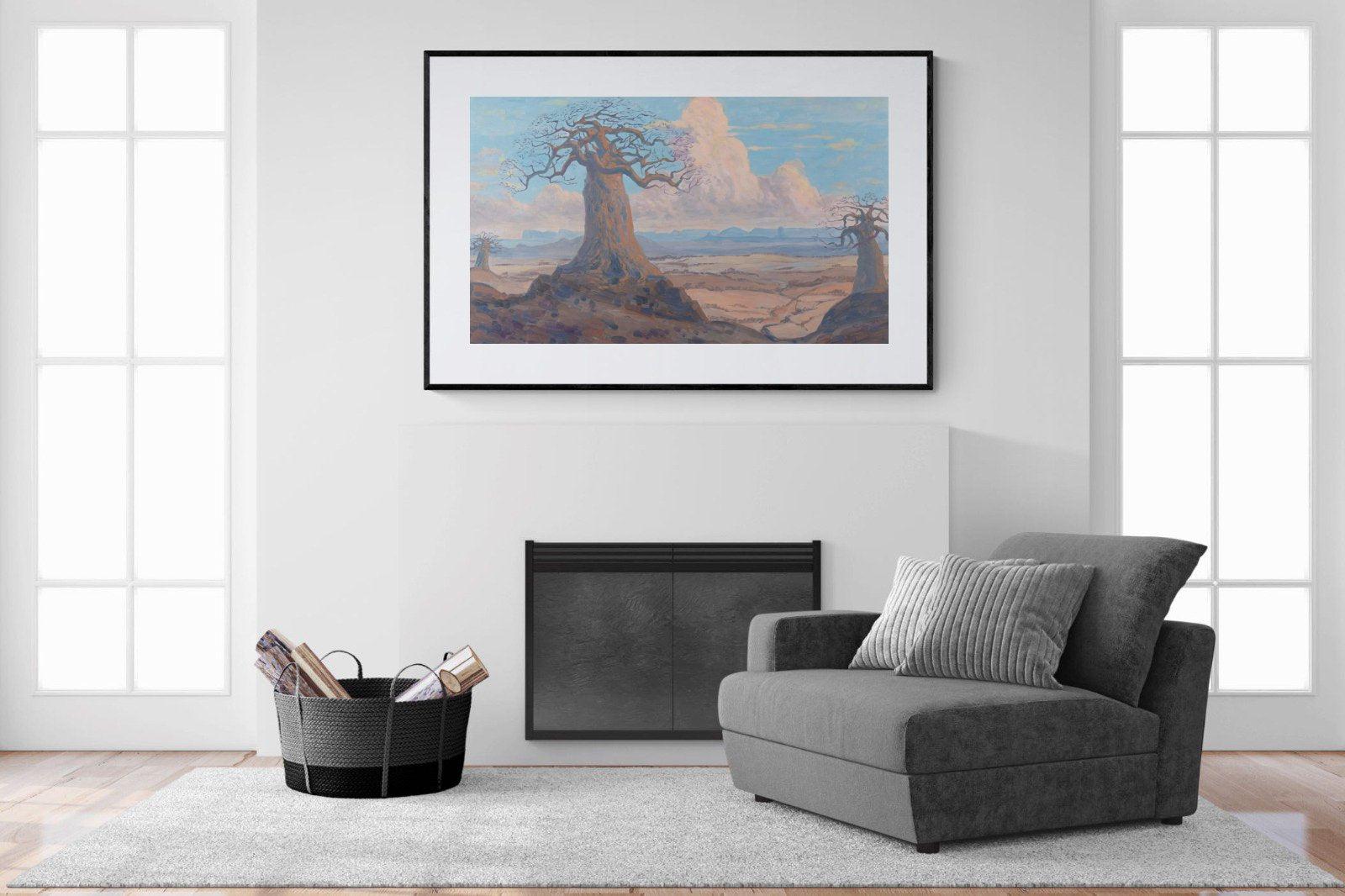 The Baobab Tree-Wall_Art-150 x 100cm-Framed Print-Black-Pixalot