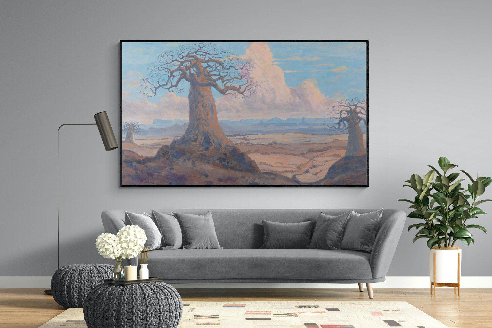 The Baobab Tree-Wall_Art-220 x 130cm-Mounted Canvas-Black-Pixalot