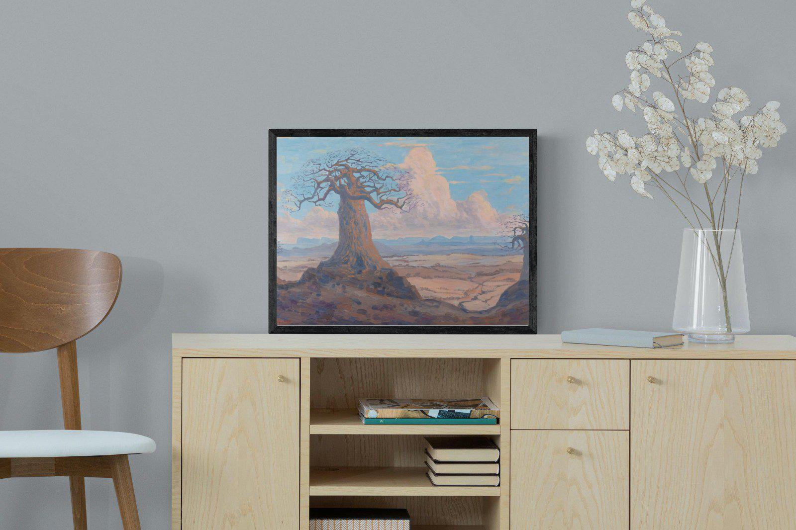 The Baobab Tree-Wall_Art-60 x 45cm-Mounted Canvas-Black-Pixalot
