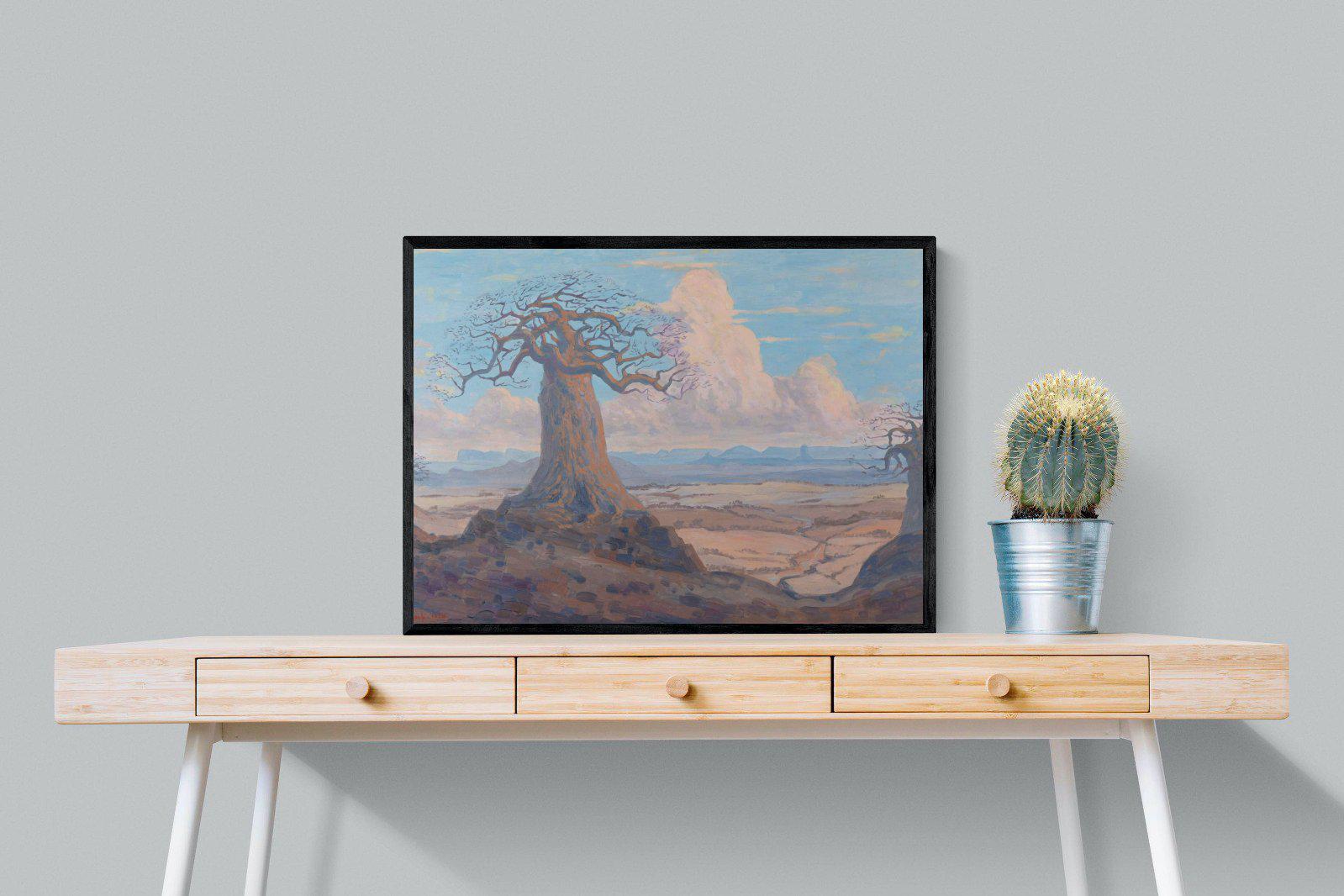 The Baobab Tree-Wall_Art-80 x 60cm-Mounted Canvas-Black-Pixalot