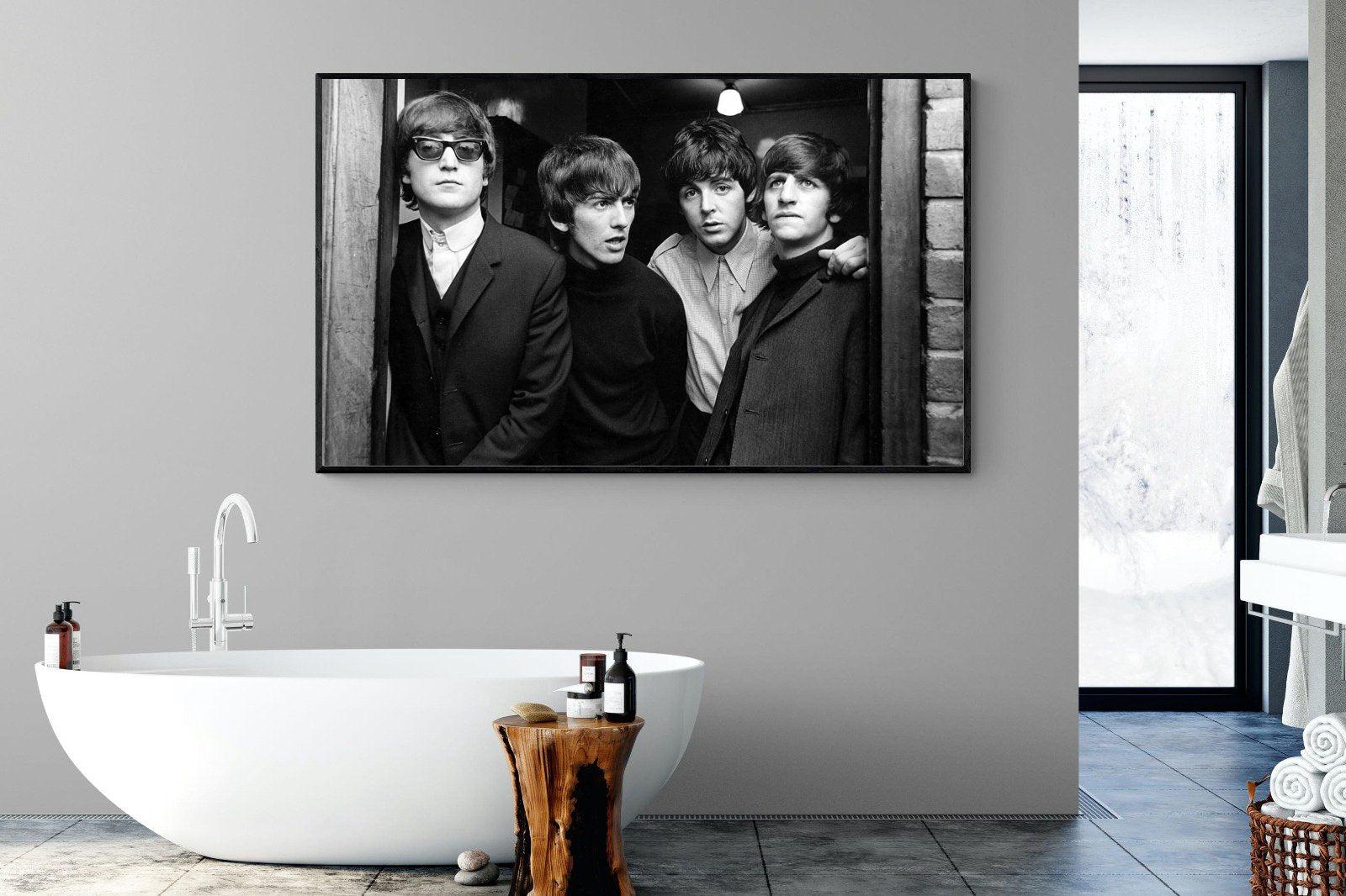 The Beetles-Wall_Art-180 x 110cm-Mounted Canvas-Black-Pixalot