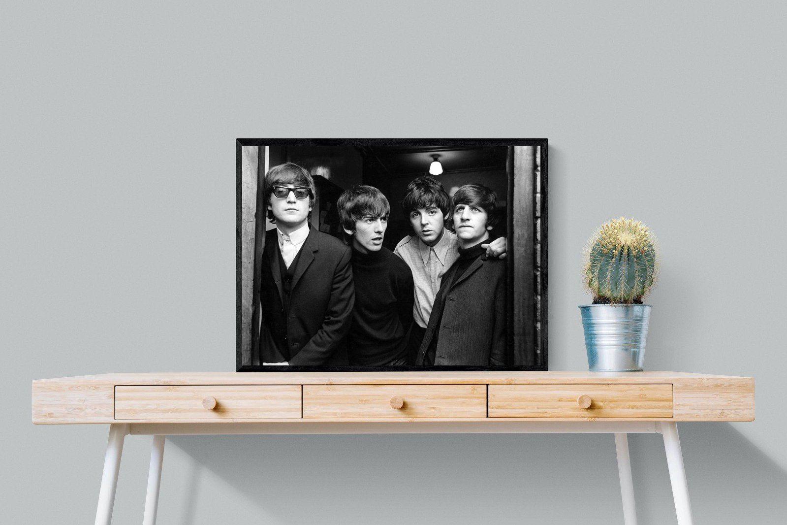 The Beetles-Wall_Art-80 x 60cm-Mounted Canvas-Black-Pixalot