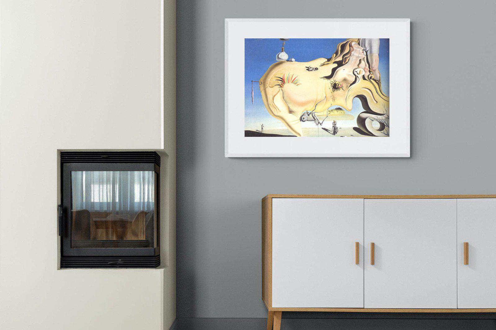 The Great Masturbator-Wall_Art-100 x 75cm-Framed Print-White-Pixalot