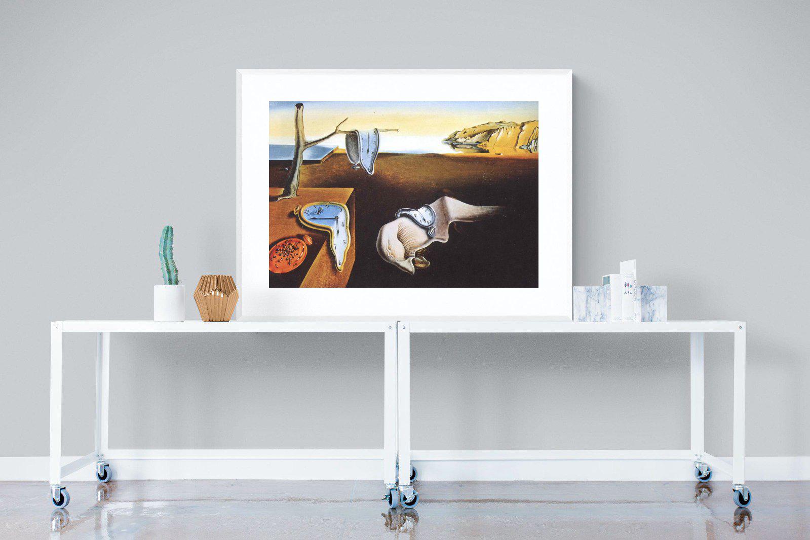 The Persistence of Memory-Wall_Art-120 x 90cm-Framed Print-White-Pixalot