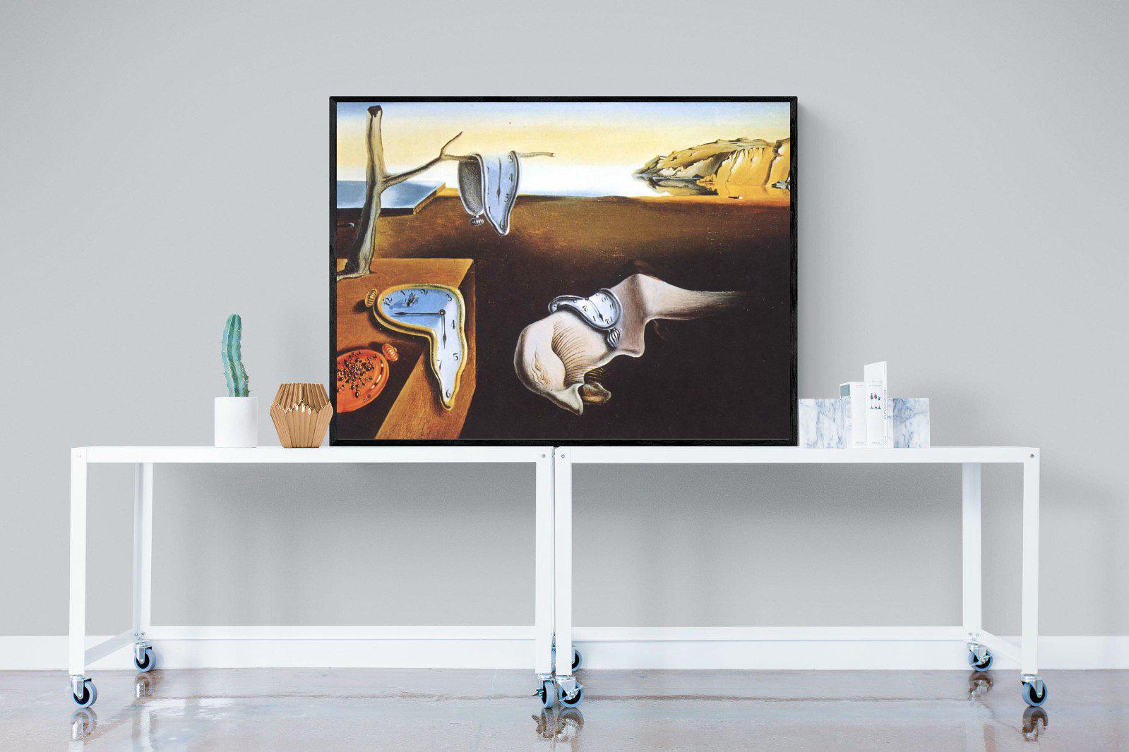 The Persistence of Memory-Wall_Art-120 x 90cm-Mounted Canvas-Black-Pixalot
