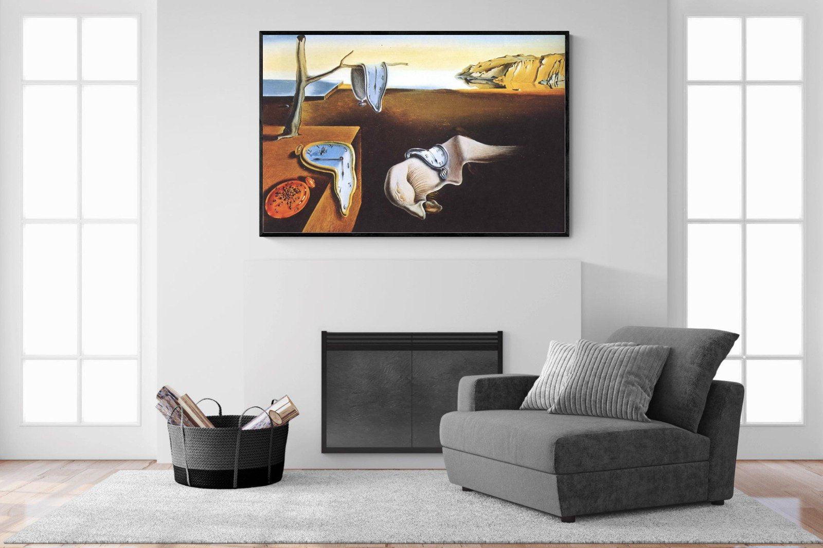 The Persistence of Memory-Wall_Art-150 x 100cm-Mounted Canvas-Black-Pixalot