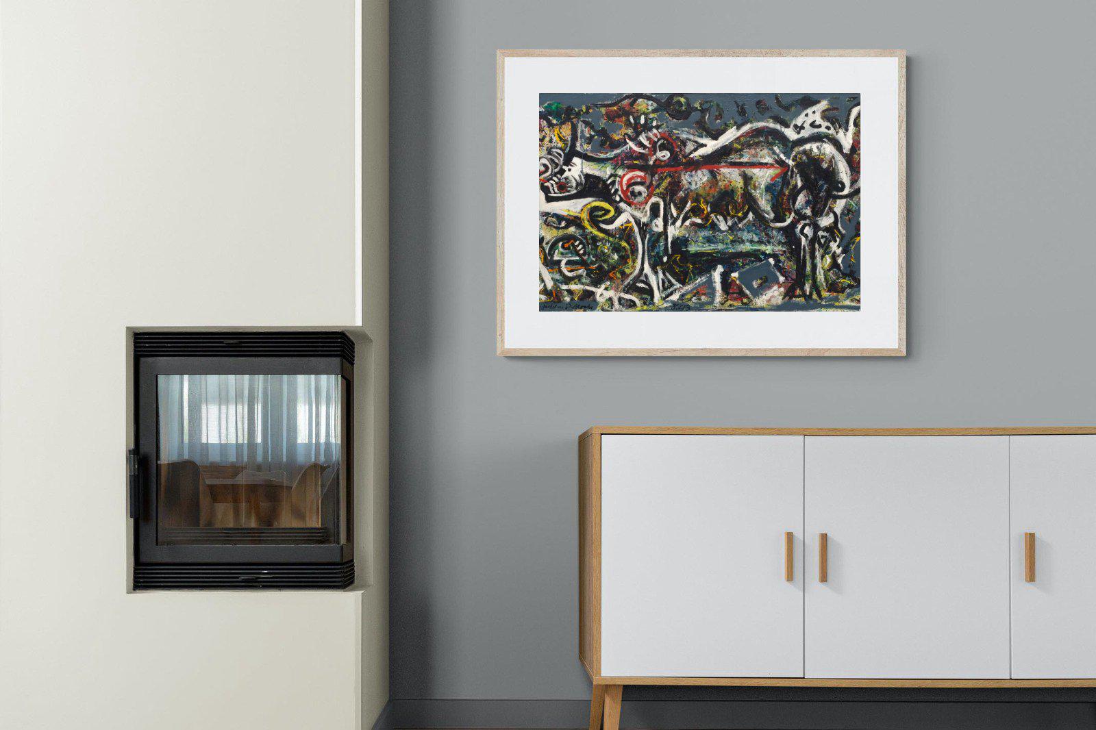 The She Wolf-Wall_Art-100 x 75cm-Framed Print-Wood-Pixalot