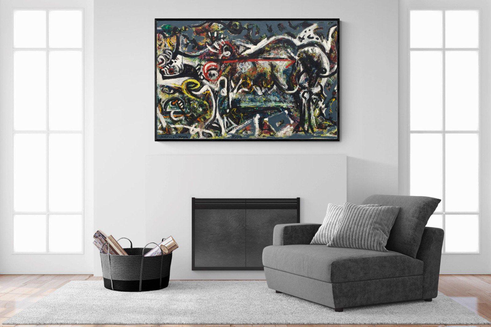 The She Wolf-Wall_Art-150 x 100cm-Mounted Canvas-Black-Pixalot
