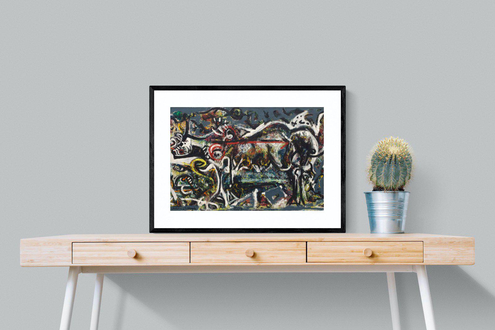 The She Wolf-Wall_Art-80 x 60cm-Framed Print-Black-Pixalot