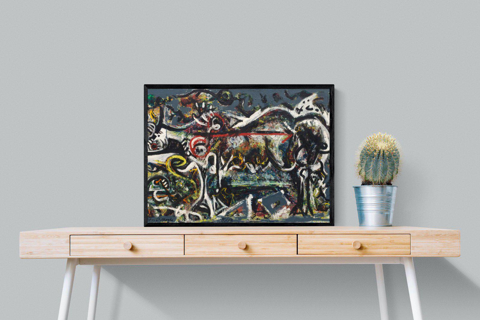 The She Wolf-Wall_Art-80 x 60cm-Mounted Canvas-Black-Pixalot