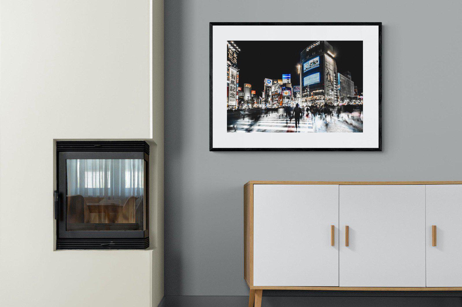 Tokyo Never Sleeps-Wall_Art-100 x 75cm-Framed Print-Black-Pixalot